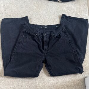 Aritzia denim forum Farrah low rise wide Black Jeans 27